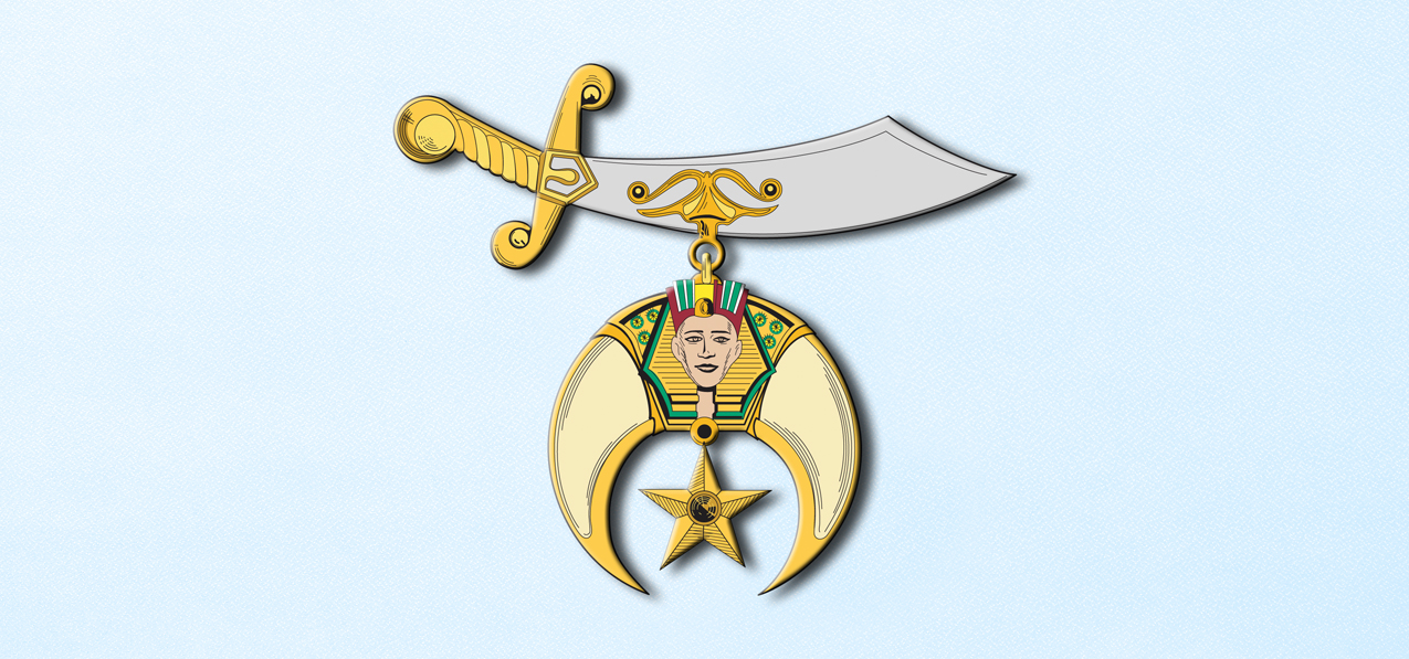 P 538 BL Shriner Lodge Blue Faux